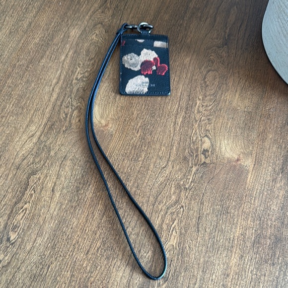 Coach Black ID Holder with Floral Design - Picture 2 of 4
